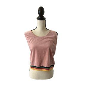 Plus Size Blush Pink Women's Velour Cropped Tank Top - Wild Fable 4X